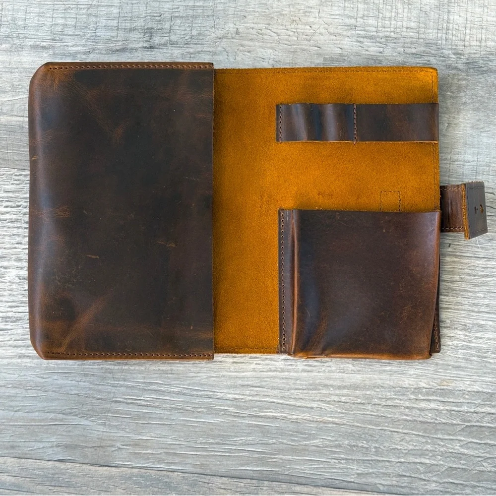 Handmade Distressed Leather Travel/Passport Wallet (Personalized ALEX)